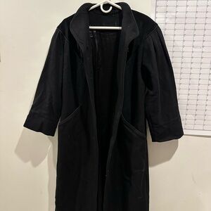Elegant Vintage Wool Black Women's Coat